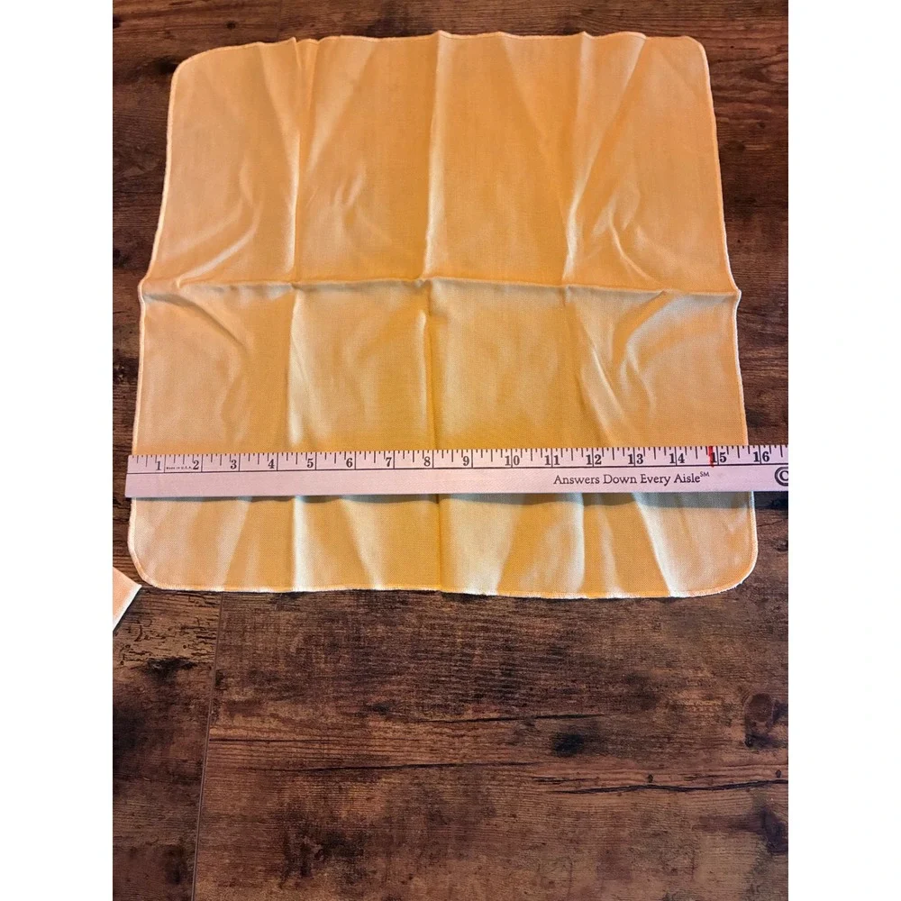 Unbranded Napkins Unisex OS Yellow Excellent Set of 4 Square Cloth Linens